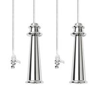 TXErfolg 2PCS Bathroom Light Pull Cord Handle 58x18mm Chess Piece Chrome Pull Cord with 150cm Long Nylon, Silver Light Switch Pull Co rd Replacement for Bedroom Toilet Ceiling Light Fan Blind