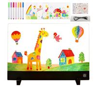 TXErfolg LED Drawing Board for Children with 4 Light Effects, 35x26cm Light Up Acrylic Board, Magic Led Note Boards with 7-Colour Pen, Rechargeable Message Boar d for Office, School, Home, Cafe