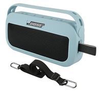 TXesign Silicone Case Cover for Bose SoundLink Flex Portable Speaker Travel Protective Carrying Pouch with Handle Anti-dust Plug for Bose SoundLink Flex (Stone Blue)