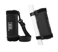 TXEsign Silicone Case Cover for JBL Flip 6 Portable Speaker, Protective Case JBL Flip 6 Portable Speaker Mount with Shoulder Strap and Bike Strap for Bike Golf Cart Railing (Black)