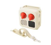 TXEsign Silicone Case Cover for Yoto Mini (2024 Edition), Travel Carrying Case with Adjustable Shoulder Strap Protective Cover for Yoto Mini Player (Beige)