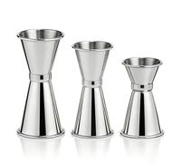 TXIN 3 Pieces Cocktail Jigger Set Stainless Steel Measuring Cup for Bartending, Japanese Style Double Sided Bar Jiggers - 1 & 2 oz, 3/4 & 1 1/2 oz, 1/2 & 1 oz, Professional Home Bartender Kit