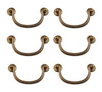 Txinmin 6 Pack Traditional Bail Cabinet Hardware Handle Pull Antique Brass Drawer Pull, 3-3/20 Inch Hole Centers (80mm), Black Bronze Tone