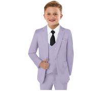 Txjojn Boys 3-Piece Lilac Suit: Blazer, Vest, Pants - Formal Wedding Party Suit for Boys