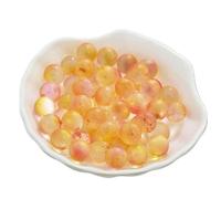TXLEAPEY 10Pcs 12mm Colorful Luminous Glass Ball Small Marbles Home Vase Fish Tank Decor DIY Handmade Materials Jewelry Accessories(Peach-no hole)