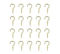 TXLEAPEY 20Pcs/Set Heavy Screw Hooks Brass Plated Cup Hook Shouldered Hanging Duty Extend a(Gold,Length 25mm)