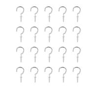 TXLEAPEY 20Pcs/Set Heavy Screw Hooks Brass Plated Cup Hook Shouldered Hanging Duty Extend a(Silver,Length 20mm)