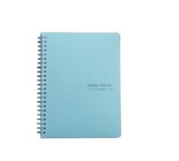 TXLEAPEY 2pcs A5 Agenda Planner Notebook Diary Weekly Goal Habit Schedules Journal Notebooks For School Stationery Office(Blue-English)