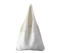 TXLEAPEY Knitted Handbags Female Large Capacity Totes Women's Pack Summer Beach Bag Big Purses Casual Hollow Woven Shoulder Bags(White)