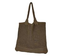 TXLEAPEY Large Beach Tote Bag Shoulder Knit Crocheted Capacity Elastic Great Load Bearing Handbag(Coffee)