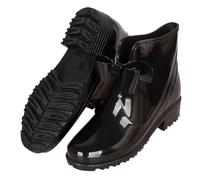 TXLEAPEY Outdoor Street Ankle Women Waterproof Rubber Rain Boots Ladies Antiskid Wading Shoes For Workout Rainy Day(Black,42)