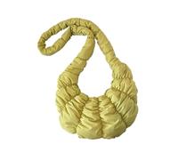 TXLEAPEY Ruched Cloud Shoulder Bag Soft Trendy Crossbody Large Capacity Puffer Tote Solid Color Crescent For Women(Green)