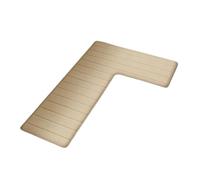 TXLEAPEY Simple Striped Kitchen L-shaped Thick Soft Floor Mat Absorbent Restaurant Foot Non-slip Carpet Corner(Apricot,150x80x45cm)