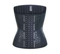 TXLEAPEY Waist Trainer for Women 25 Steel Bones Latex Waist Trainer Body Shaper Long Torso Tummy Control Corset Shapewear Slimming Belly(Black,M)