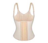 TXLEAPEY Waist Trainer for Women 25 Steel Bones Latex Waist Trainer Vest Fajas Belt Shaper Cincher Underbust Corset(Beige,6XL)
