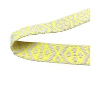 TXLEAPEY Webbing Cotton Geometric Patterns 4cm Wide Bi-color Double-Sided Strap Woven Rhombus Ribbons Fabric For Garment(Yellow color)