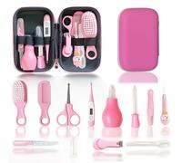 Txmyxgs Baby Healthcare and Grooming Kit,10PCS Nursery Care Kit, Newborn Baby Care Accessories with Zipper Box, Wipe-Clean and Waterproof Travel Case (Blue)