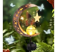 Txmyxgs Solar Fairy Lights, Solar Lamp Garden Ornaments Outdoor Moon Solar LED Lights, Bronze, Stainless Steel, Glass, Energy Class A