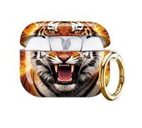 Txocouk Compatible for AirPod Pro 3 Case,Shockproof Protection Cover with Keychain Wireless Charging,Personalized Hard Case for Women Girl 2025,Tiger Fire Roaring