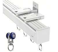TXQHD 2.3ft-19.7ft Curtain Single Tracks Heavy Duty Curtain Rails for Room Divider, RV Curtain, Hospital Curtain Track System