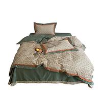 TXQHD American Cotton Four-piece Sateen Sheet Printing Spring and Summer Bed 4-piece Set (A 2.0M)