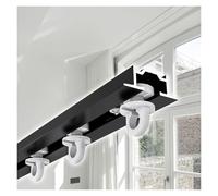 TXQHD Ceiling Recessed Mounted Curtain Track, 6 10 16 Feet 20 26 30 36 40 46 50 Ft Long Ultra-Thin Pre-Built Mounting Curtain Rail, Meta