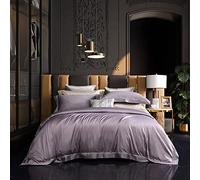 TXQHD Long Staple Cotton Four-piece Embroidered Quilt Cover Bedding Set (Argento (3_pack * 230cm)