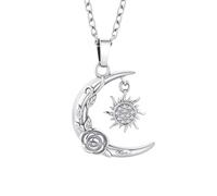 TXQHDHX Cremation Jewelry for Ashes Pendant Urn Necklace Moon and Sun and Rosewith Mini Keepsake Human for Women Men Loved Ones