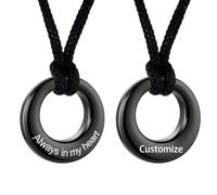 TXQHDHX Customize Cremation Jewelry for Ashes - Urn Necklaces for Ashes Memorial Urns Pendant Circle of Life Eternity Cremation Jewelry with Keepsake Memorial Ash Personalized Necklaces Engraved Names