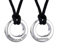 TXQHDHX Customize Cremation Jewelry for Ashes - Urn Necklaces for Ashes Memorial Urns Pendant Circle of Life Eternity Cremation Jewelry with Keepsake Memorial Ash Personalized Necklaces Engraved Names