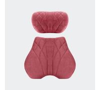 TXRYH Car Headrest Lumbar Cushion Set for Ferrari Purosangue 2024, Flannel Fabric Color Match Soft Bounce Back 3D Neck Support Breathable Design Elastic Strap,C