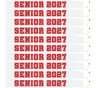 TxscOxwP1 10pcs White Senior 2027 Sashes with Red Glitter Printing Letters