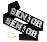 TxscOxwP1 2 Pcs Black Senior 2027 Sash with Silver Glitter Printing Letters，2027 Graduation Celebrations Sashes, Class of 2027 Sash for Graduation Party, Senior Cheer Sasesh, Class Competition Sashes