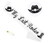 TxscOxwP1 White My Last Rodeo Sash - Bride to Be Sash for Let’s Go Western Cowgirl, Bridal Shower Bachelorette Party Decorations Accessory, Nashville Bride Sashes, Engagement, Wedding Party Favor