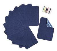 TXSN 12PCS Iron-on Repair Patch, Cotton Repair Patch for Clothes Pants Mending and Decorating Size 3" by 4-1/4, Dark Blue