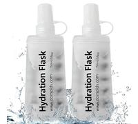 TXSN 150ML Soft Flask, Running Water Bottle Foldable TPU Hydration Flask for Running Hydration Pack Cycling Hiking Marathon, Clear Pack of 2