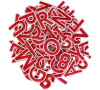 TXSN 72pcs Iron on Letters and Numbers Patches, Embroidered Letters and Numbers Applique Patches for Clothing, Hat, Jacket, Jeans, Backpacks, Bags and More, Red