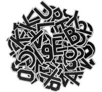 TXSN 72pcs Iron on Letters and Numbers Patches, Embroidered Letters and Numbers Applique Patches for Clothing, Hat, Jacket, Jeans, Backpacks, Bags and More, Black