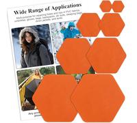 TXSN Down Jacket Repair Patches, Self Adhesive Nylon Repair Patch, Pre-Cut Waterproof Repair Patches for Down Jackets Coats Clothing Tents Sleeping Bags, Orange 8pcs