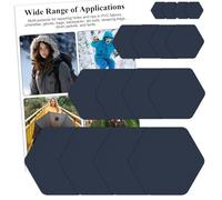 TXSN Down Jacket Repair Patches, Self Adhesive Nylon Repair Patch, Pre-Cut Waterproof Repair Patches for Down Jackets Coats Clothing Tents Sleeping Bags, Blue 16pcs