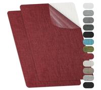 TXSN Linen Repair Patches, Self-Adhesive Linen Fabric Patches for Couch Safe Car Seat Furniture Repaire, Pack of 2 Red