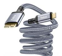 Txtcu USB C Hard Drive Cable, [1m/USB3.0] Braided USB C to Micro B Cable Charging Data Sync Compatible for Toshiba Canvio, Seagate, WD External Hard Drive,Samsung M3 Galaxy S5 Note 3.etc