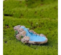 Txuolin 1Pc Mini Blue Water Pool Fairy Garden Lawn Ornament Outdoor Statues for Mountain DIY Decor Craft Outdoor Statues Garden Décor