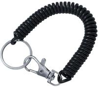 Txuolin Black Coil Springs Keychain,Spiral Retractable Spring Coil Keychain,Cellphone Snap Hook Holder Coil Cord Key Chain Holder,for Keys Wallet,Jewelry Clasps