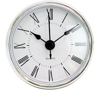 Txuolin Clock Silver Tone Bezel White Face 2.8Inch/70mm Clock Insert Round Movement Roman Numeral Fit 63mm Diameter Hole Movements Wall
