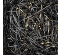 TXXATX 270g Shredded Tissue Paper for Gift Boxes, Black and Gold Shredded Tissue Paper Packaging Filler for Hamper Filling and Basket Stuffing