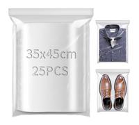 TXXATX 35x45cm Resealable Plastic Bags 25pcs Sealable Plastic Bags Large Sealed Bags Plastic Bags Sealable Clear Sealable Bags Plastic Seal Bags for Clothing Shoes Office Supplies Collectibles