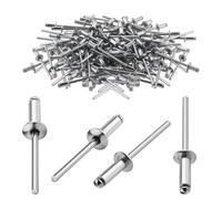 TXXATX 4.8x10 mm Aluminium Blind Rivets 120 Pieces Silver Dome Head Pop Rivets Open End Rivet for Metal Wood Plastic Furniture Car Marine Verbindung und Befestigung