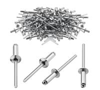 TXXATX 4.8x19 mm Aluminium Blind Rivets 120 Pieces Silver Dome Head Pop Rivets Open End Rivet for Metal Wood Plastic Furniture Car Marine Verbindung und Befestigung