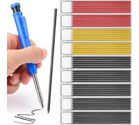TXXATX 54 Pcs Pencil Refills 2.8mm Pencil Lead Solid Carpenter Refills Black Red and Yellow Deep Hole Marker for Architect Construction Building Joiners Replacement Woodworking Marking Scribe Tools